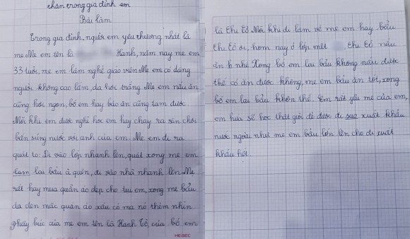 Bé lớp 2 vẽ tranh về mẹ nhưng cô giáo vừa nhìn đã ‘choáng’ không dám thu bảo, bảo về hỏi ý kiến mẹ