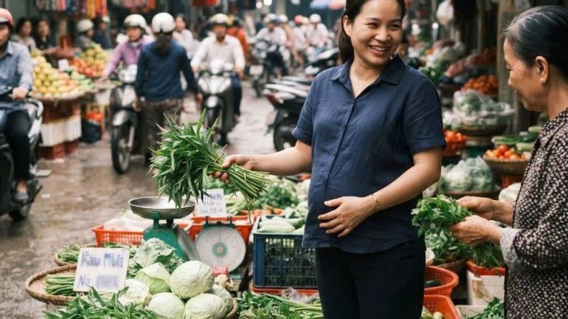 CHỊ BÁN RAU NỔI TIẾNG NHẤT CHỢ CÓ B/ẦU SAU MỘT LẦN ĐI ĐÁM CƯỚI, NHƯNG NHẤT QUYẾT KHÔNG NÓI BỐ ĐỨA BÉ LÀ AI