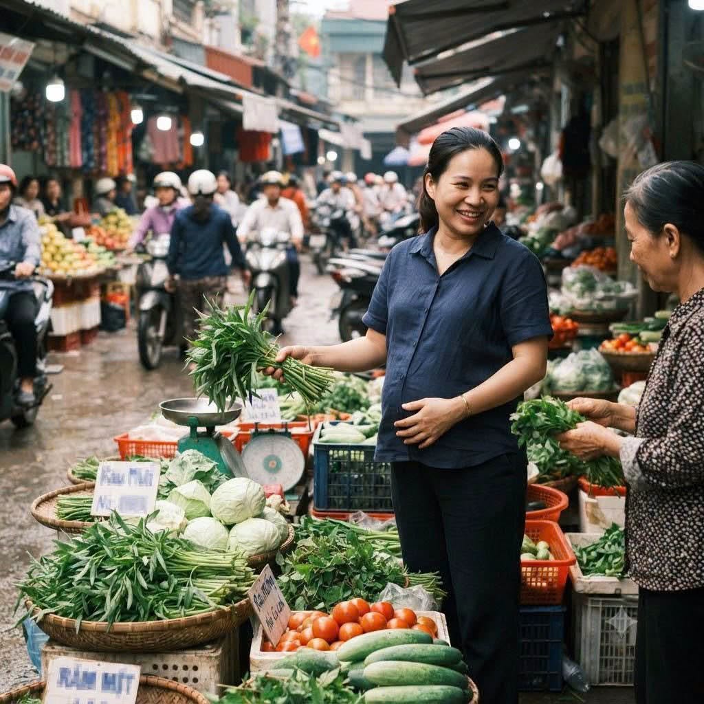 CHỊ BÁN RAU NỔI TIẾNG NHẤT CHỢ CÓ B/ẦU SAU MỘT LẦN ĐI ĐÁM CƯỚI, NHƯNG NHẤT QUYẾT KHÔNG NÓI BỐ ĐỨA BÉ LÀ AI