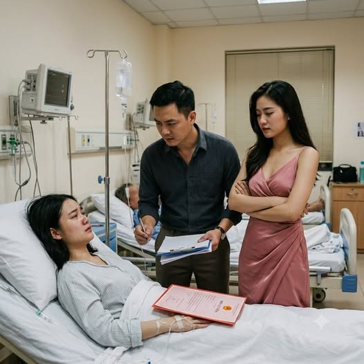 hồng é/p vợ bệ/nh nặng kí đơn ly/hôn ngay trước mặt nh/ân tì/nh