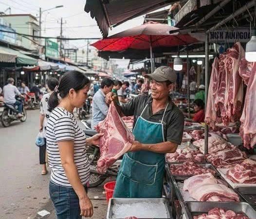 Vợ làm nghề gội đầu m;áts;a đi mua thịt lợn được chủ tiệm g;óa vợ giảm giá, chồng nghe tin sừngsổ ra chợ định xử luôn người đàn ông bán thịt