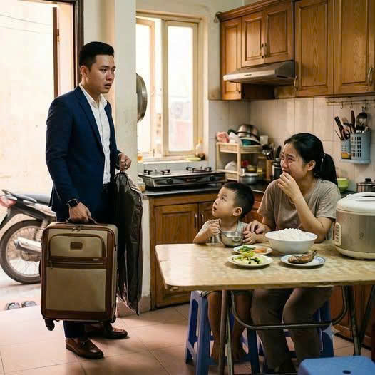 chòng Xa Nhà Sáu Năm Trở Về, Ch/ết Lặng Khi Thấy Vợ Ăn Cơm Nguội Trong Gian Bếp Cũ